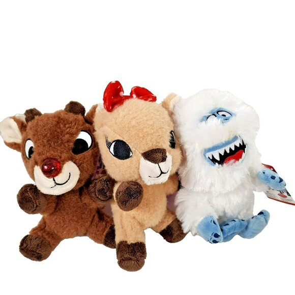 NWT Rankin and Bass Rudolph Red Nosed Reindeer Clarice Bumble Plush Dolls Bundle - Picture 1 of 8